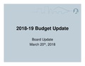 2018-19 Budget Update