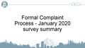 Formal Complaint Process - January 2020 survey summary