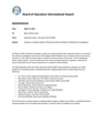 Quarterly Report: Whitehurst Implementation Plan