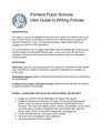 User Guide to Writing Policies