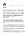 Draft Budget Goals - Five Year Financial Forecast - 12/01/2020