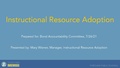 Instructional Resource Adoption Presentation